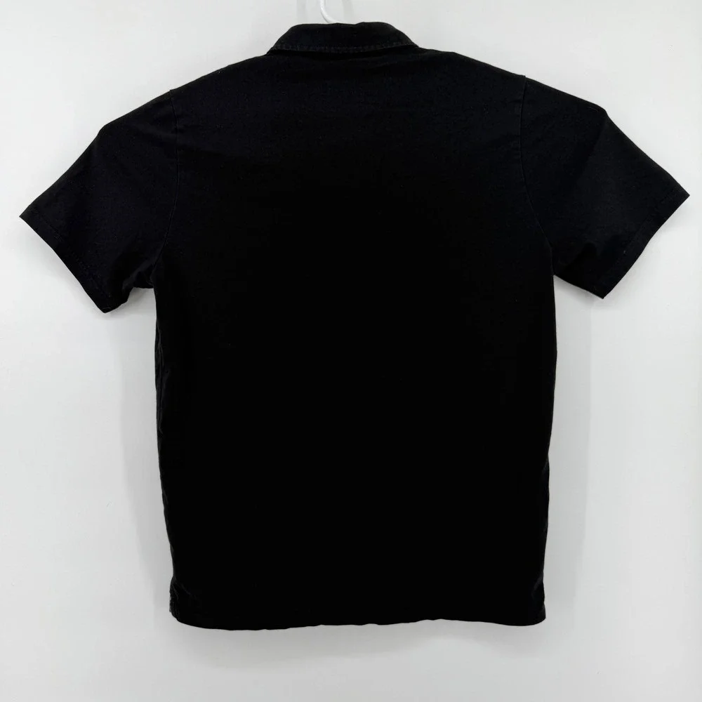 Free Fly Mens Black Short Sleeve Polo Shirt Size L Comfort Bamboo Outdoor Casual